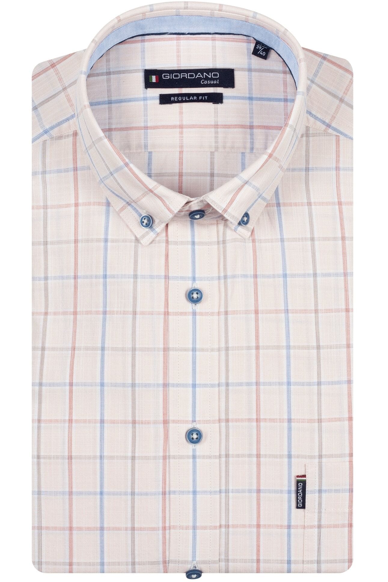 617341 Giordano Regular Fit shirt pink, Chequered | Hemden.de