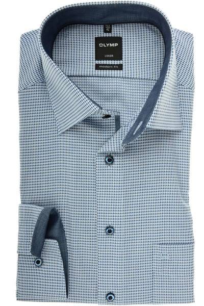 Olymp Luxor Modern Fit Hemd marine, Faux-uni