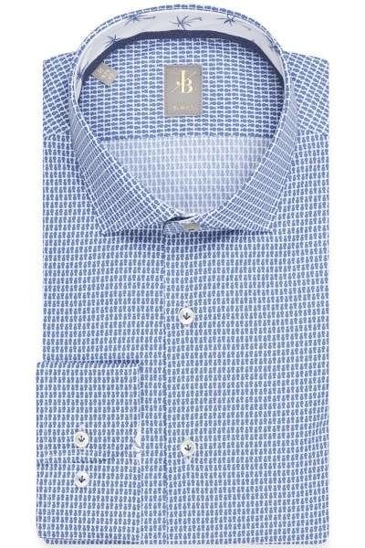 Jacques Britt Slim Fit Hemd blau/weiss, Gemustert