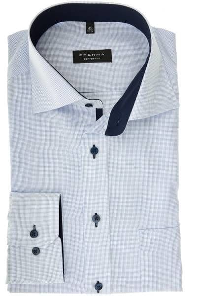 Eterna Comfort Fit Hemd blau, Strukturiert