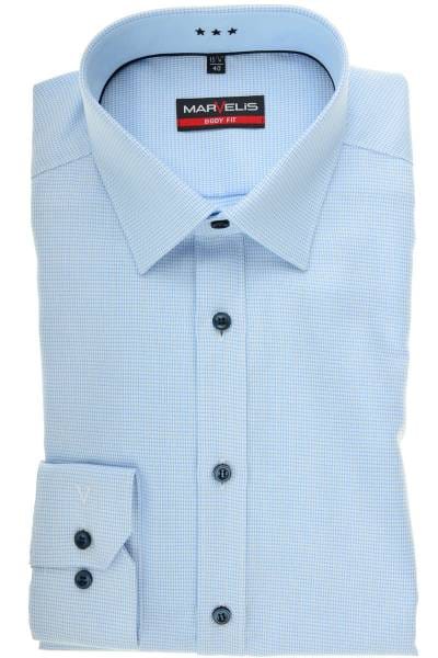 Marvelis Body Fit Hemd bleu/weiss, Faux-uni