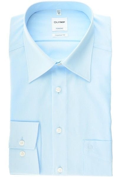 Olymp Tendenz Regular Fit Hemdbleu, Einfarbig