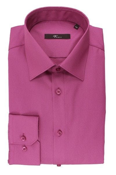 Venti Hemd - Slim Fit - magenta, Einfarbig
