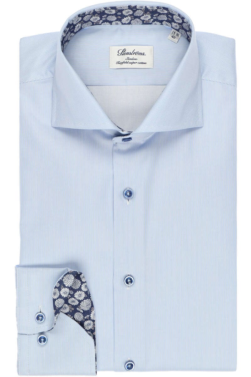 Stenströms Slimline Hemd blau/weiss, Feinstreifen 44 - XL Stenströms Slimline Hemd blau/weiss, Feinstreifen 44 - XL