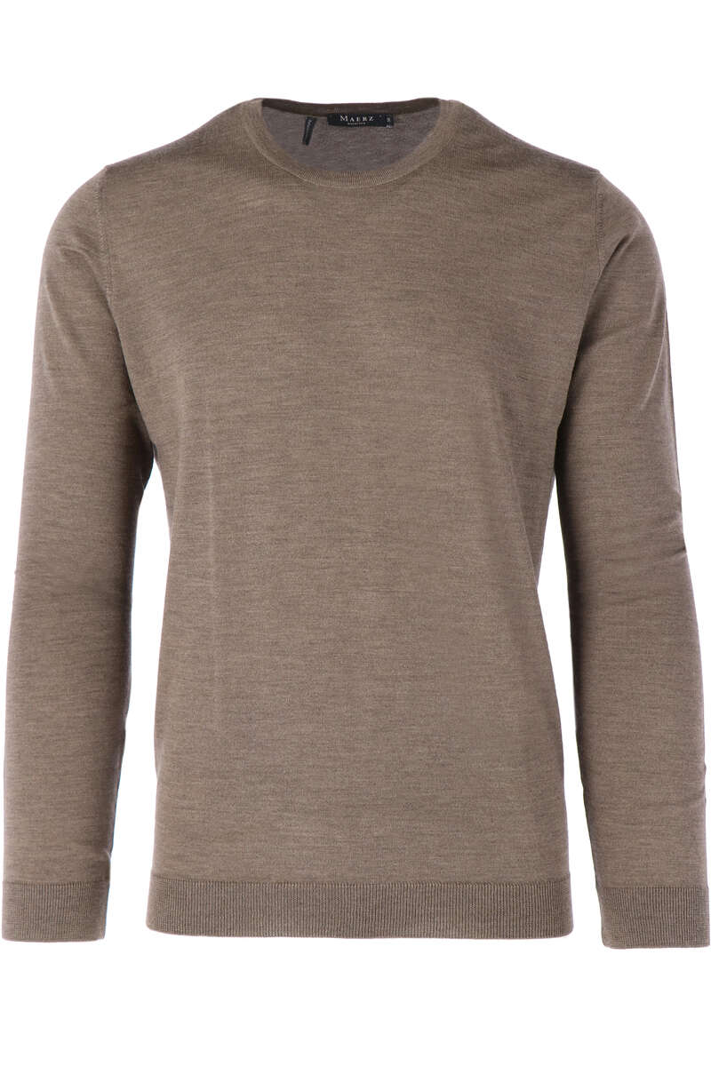 Maerz Modern Fit Pullover Rundhals braun, einfarbig 50 Maerz Modern Fit Pullover Rundhals braun, einfarbig 50