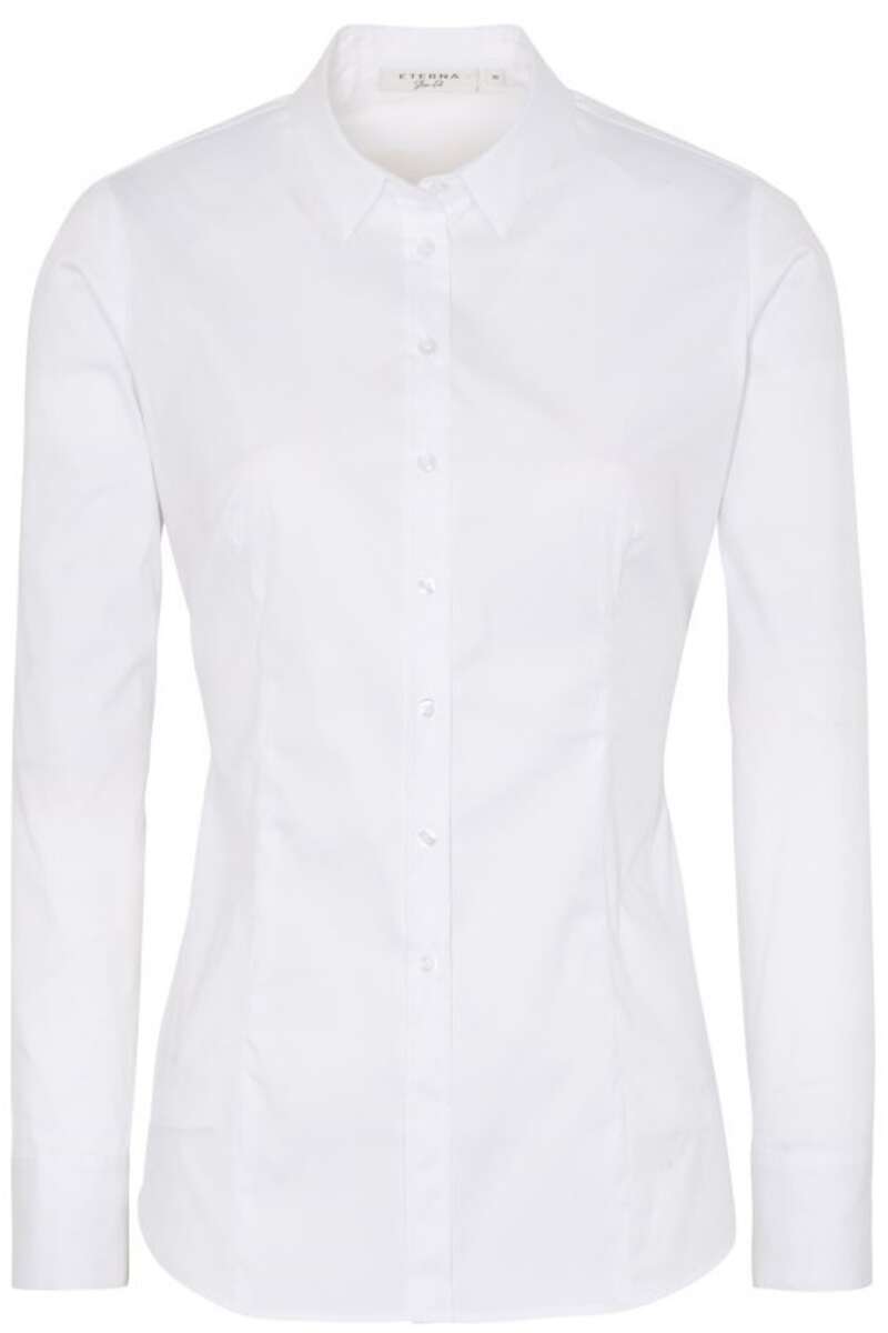 ETERNA Slim Fit Bluse weiss, Einfarbig 42