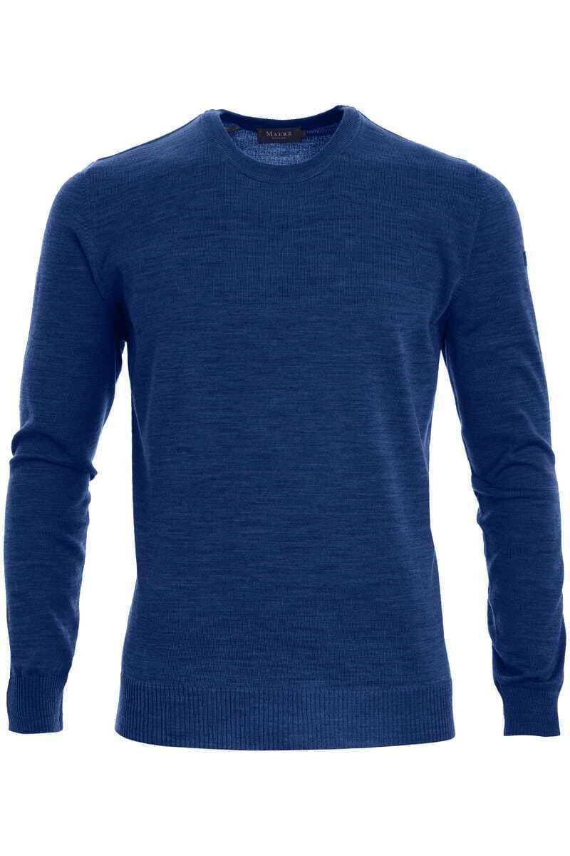 MAERZ Classic Fit Pullover Rundhals blau, einfarbig 52 MAERZ Classic Fit Pullover Rundhals blau, einfarbig 52