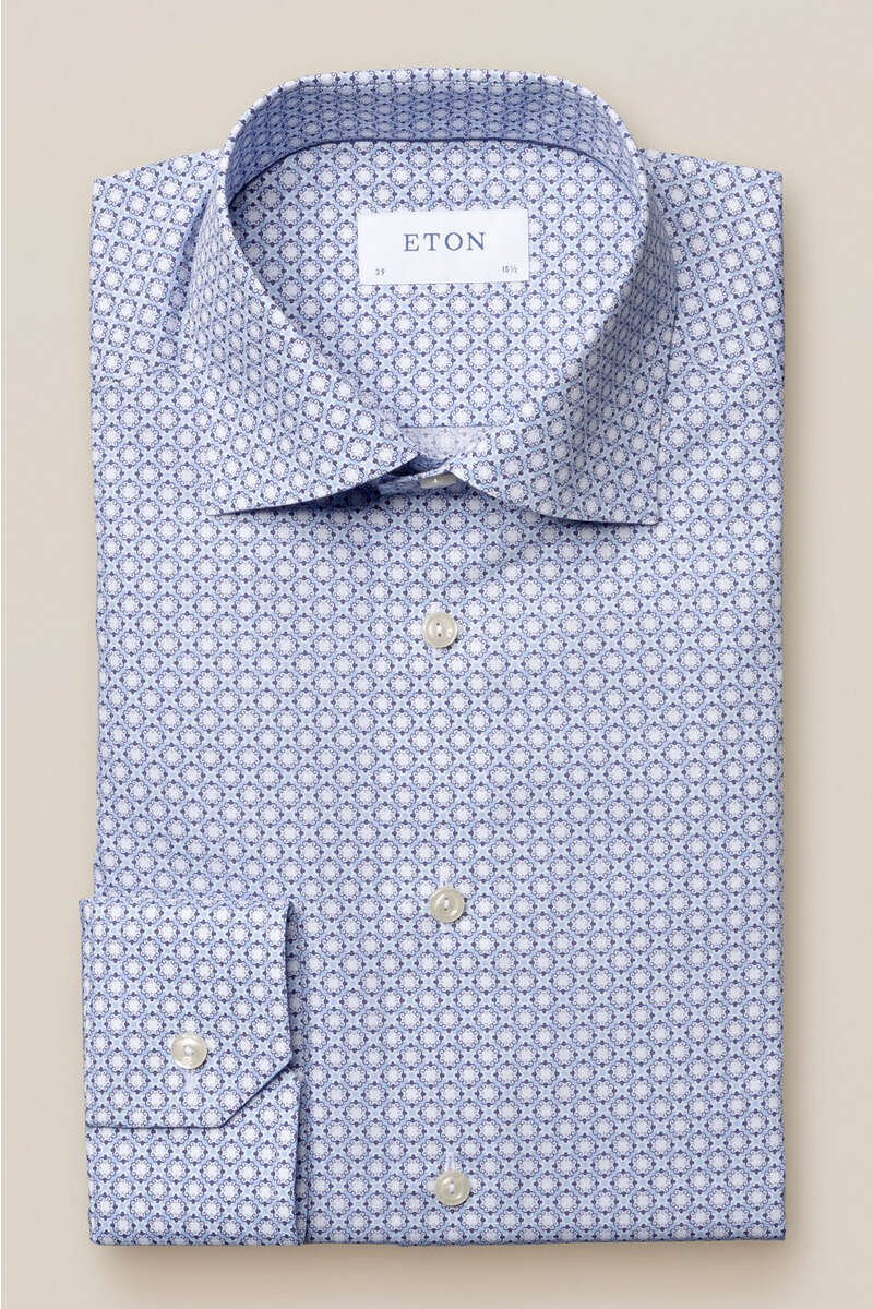ETON Contemporary Fit Hemd blau/weiss, Gemustert 39 - M ETON Contemporary Fit Hemd blau/weiss, Gemustert 39 - M