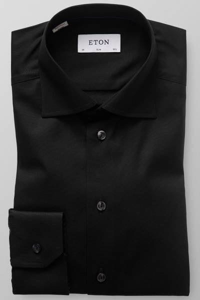 Eton Hemd - Slim Fit - schwarz, Einfarbig