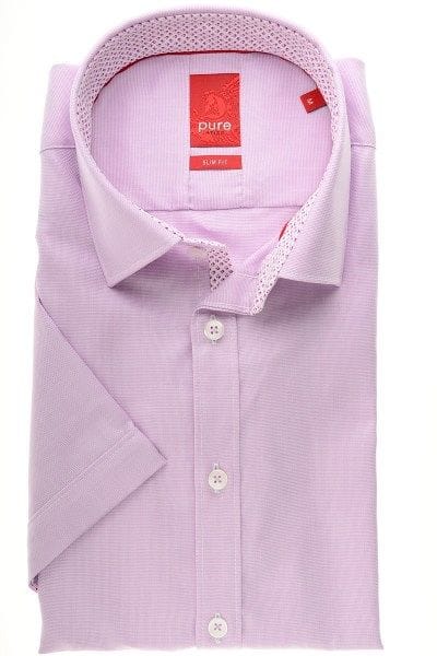 Pure Hemd - Slim Fit - rosa, Einfarbig