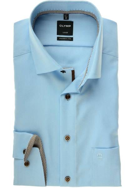 Olymp Luxor Modern Fit Hemd bleu, Faux-uni