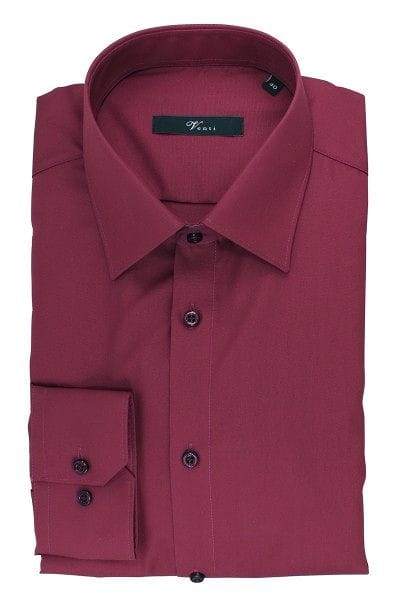 Venti Hemd - Modern Fit - bordeaux, Einfarbig