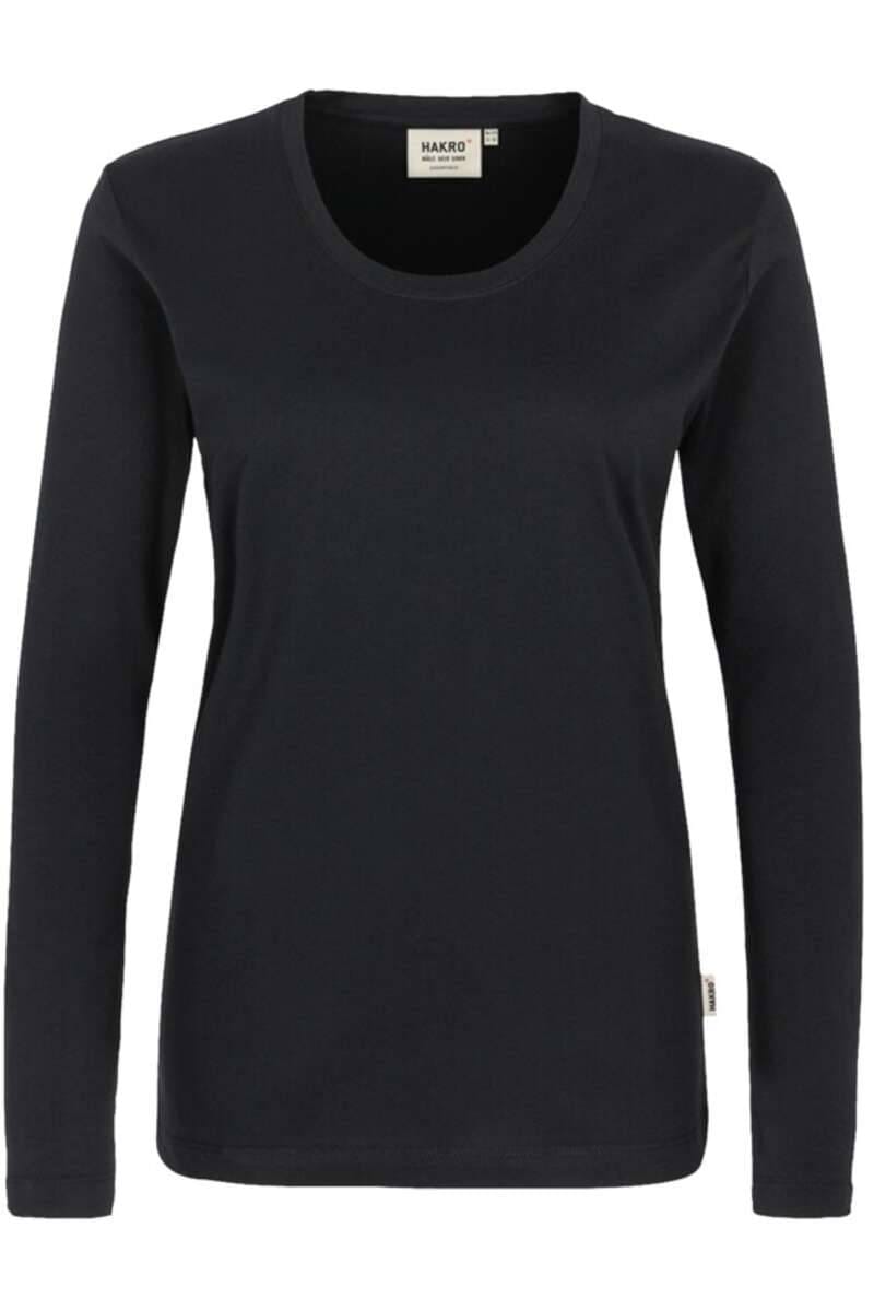 HAKRO Regular Fit Dames Longsleeve ronde hals zwart