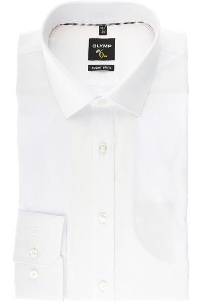 Olymp Hemd - Super Slim No. Six - weiss, Einfarbig