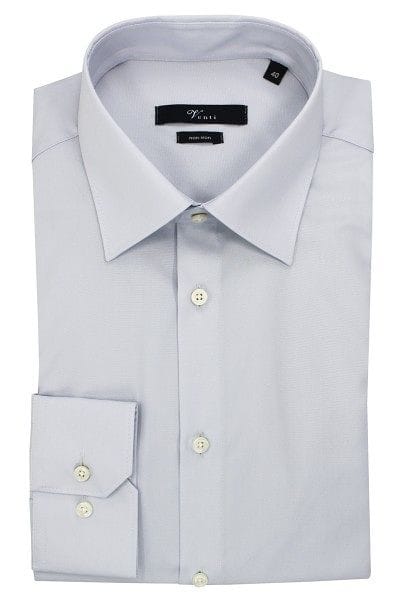 Venti Hemd - Modern Fit - silber, Einfarbig