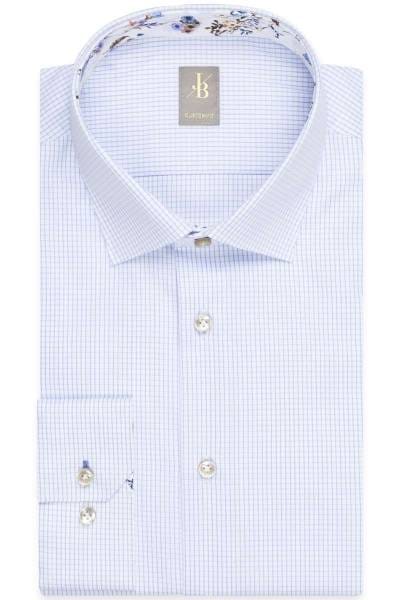 Jacques Britt Custom Fit Hemd blau/weiss, Kariert