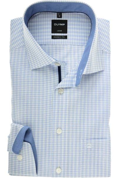 OLYMP Luxor Modern Fit Hemd royal/weiss, Kariert und gestreift