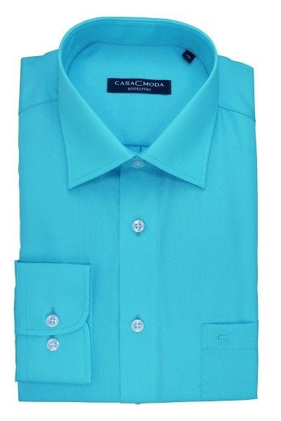 Casa Moda Hemd - Regular Fit - eisblau, Einfarbig