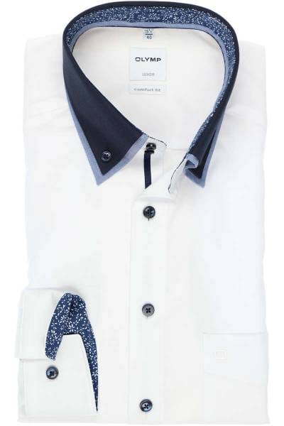 OLYMP Luxor Comfort Fit Hemd weiss, Einfarbig