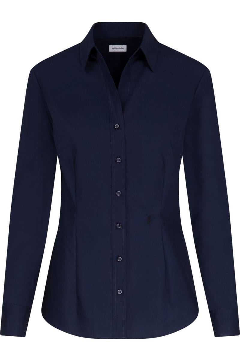 Seidensticker Slim Fit blouse dark blue, One Colour