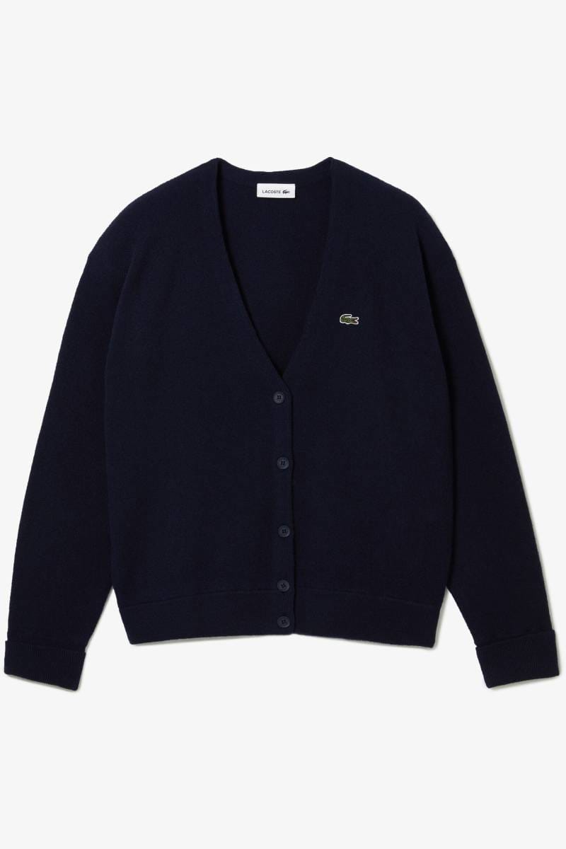 Lacoste Slim Fit Damen Pullover Knopfleiste navy