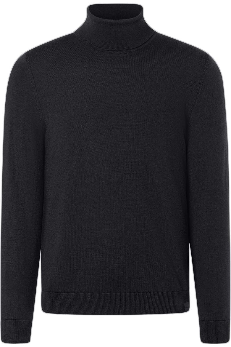 MAERZ Modern Fit Rollkragenpullover schwarz, Einfarbig 50