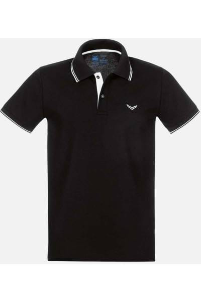 TRIGEMA Comfort Fit Poloshirt schwarz, Einfarbig