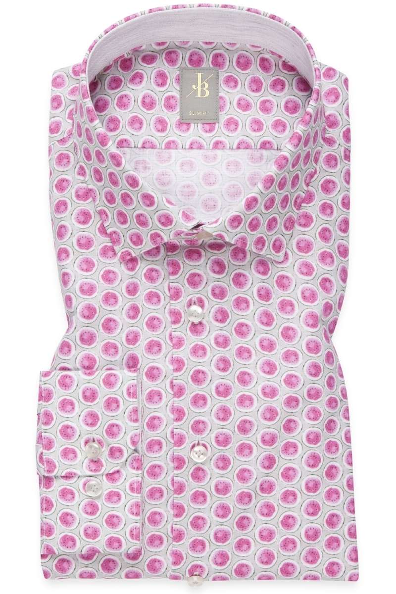 Jacques Britt Slim Fit Hemd pink/lila, Gemustert 40 - M Jacques Britt Slim Fit Hemd pink/lila, Gemustert 40 - M