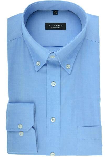 Eterna Hemd - Comfort Fit - bleu, Einfarbig