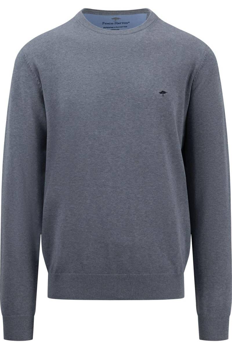 Fynch-Hatton Casual Fit Pullover Rundhals Steel, Einfarbig